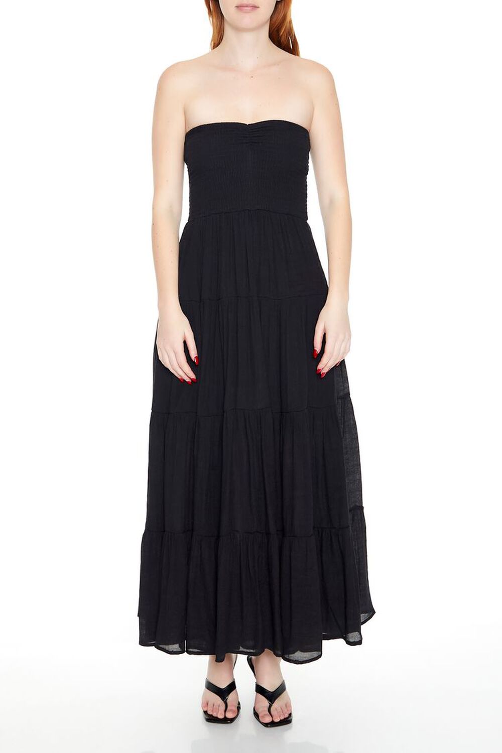 Tiered Strapless Maxi Dress FOREVER21