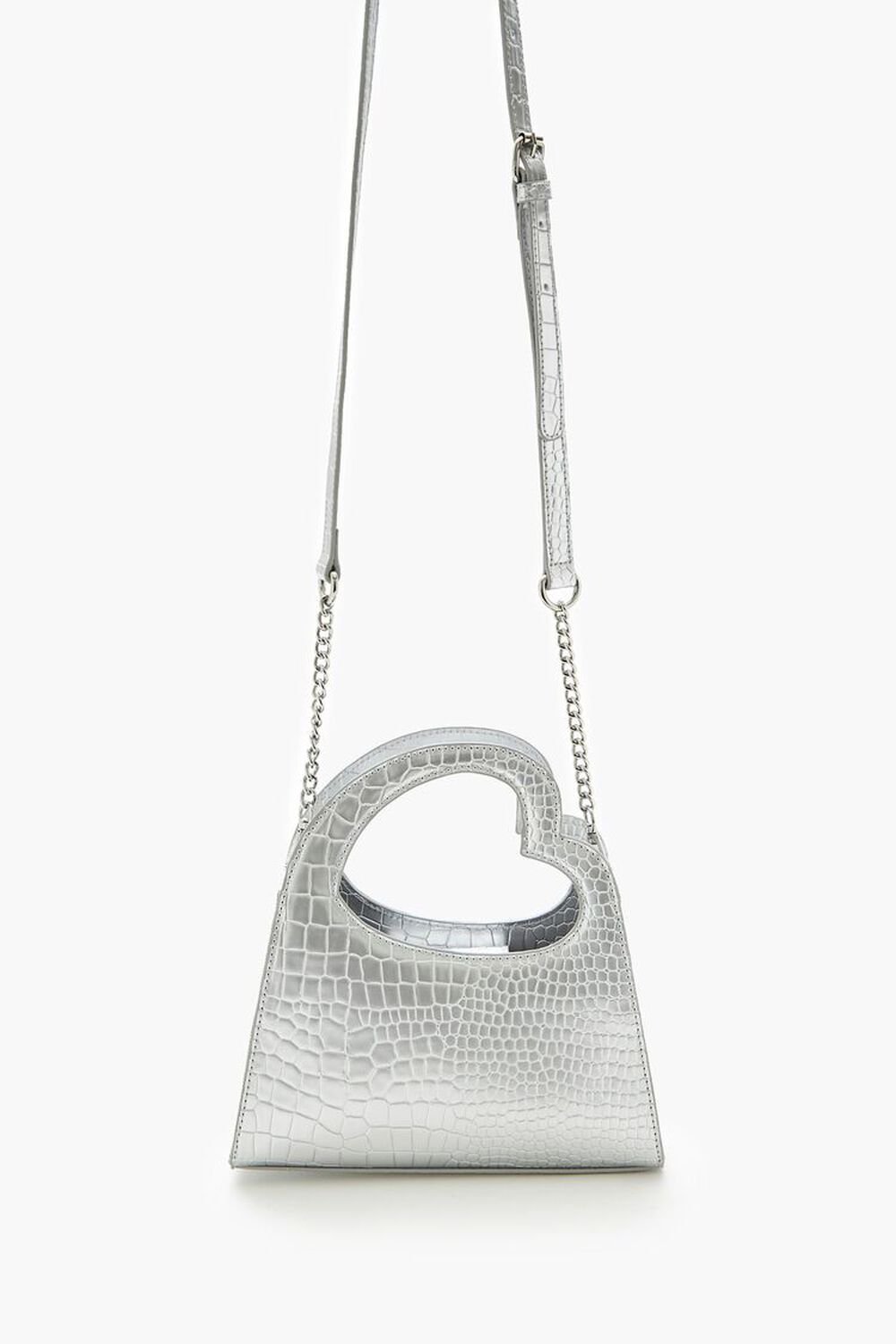 Metallic Faux Croc Crossbody Bag FOREVER21