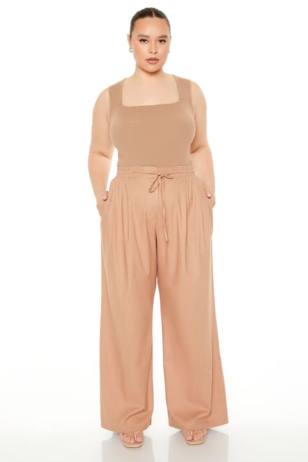 Plus Size Drawstring Wide-Leg Pants FOREVER21