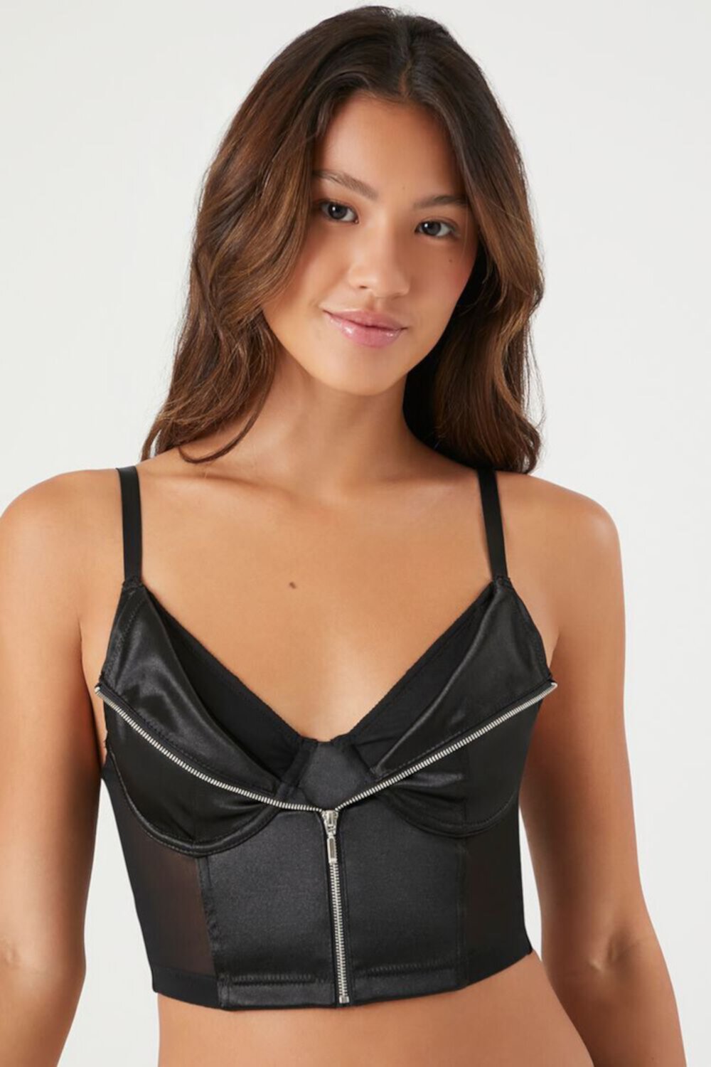 Женский Корсет FOREVER21 Zip-Up Satin Lingerie FOREVER21