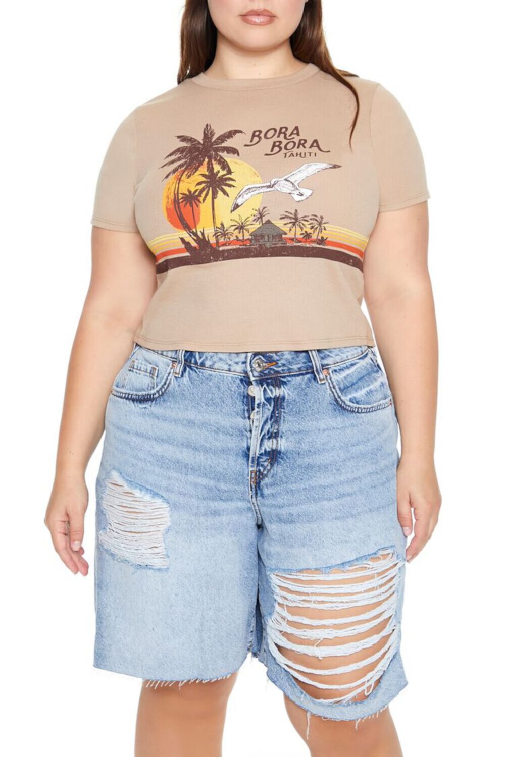 Женская Футболка FOREVER21 Plus Size Bora Bora Baby Tee FOREVER21