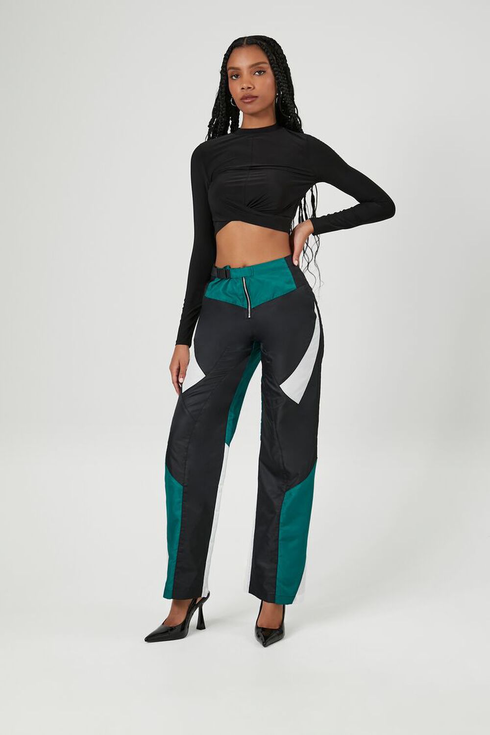 Colorblock Wide-Leg Pants FOREVER21