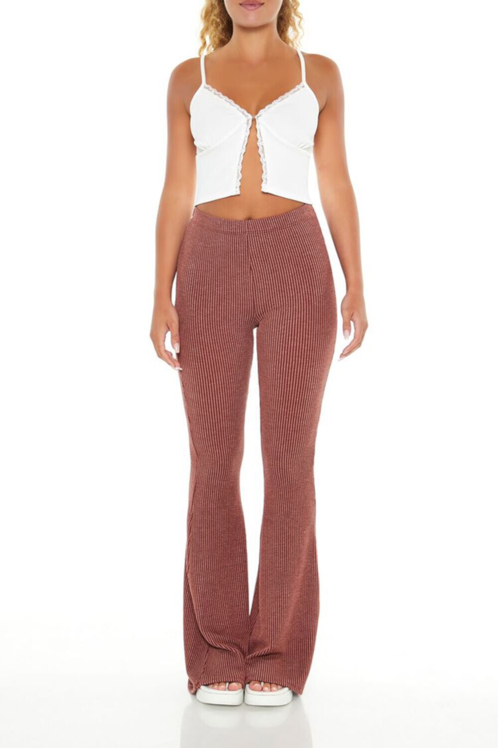 Ribbed Flare Pants FOREVER21