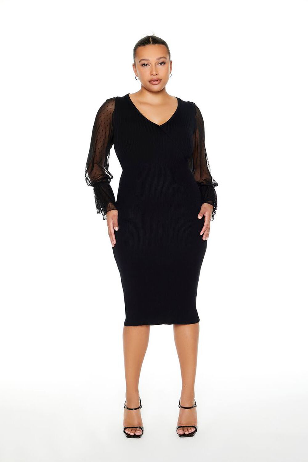 Plus Size Clip-Dot Bodycon Midi Dress F21