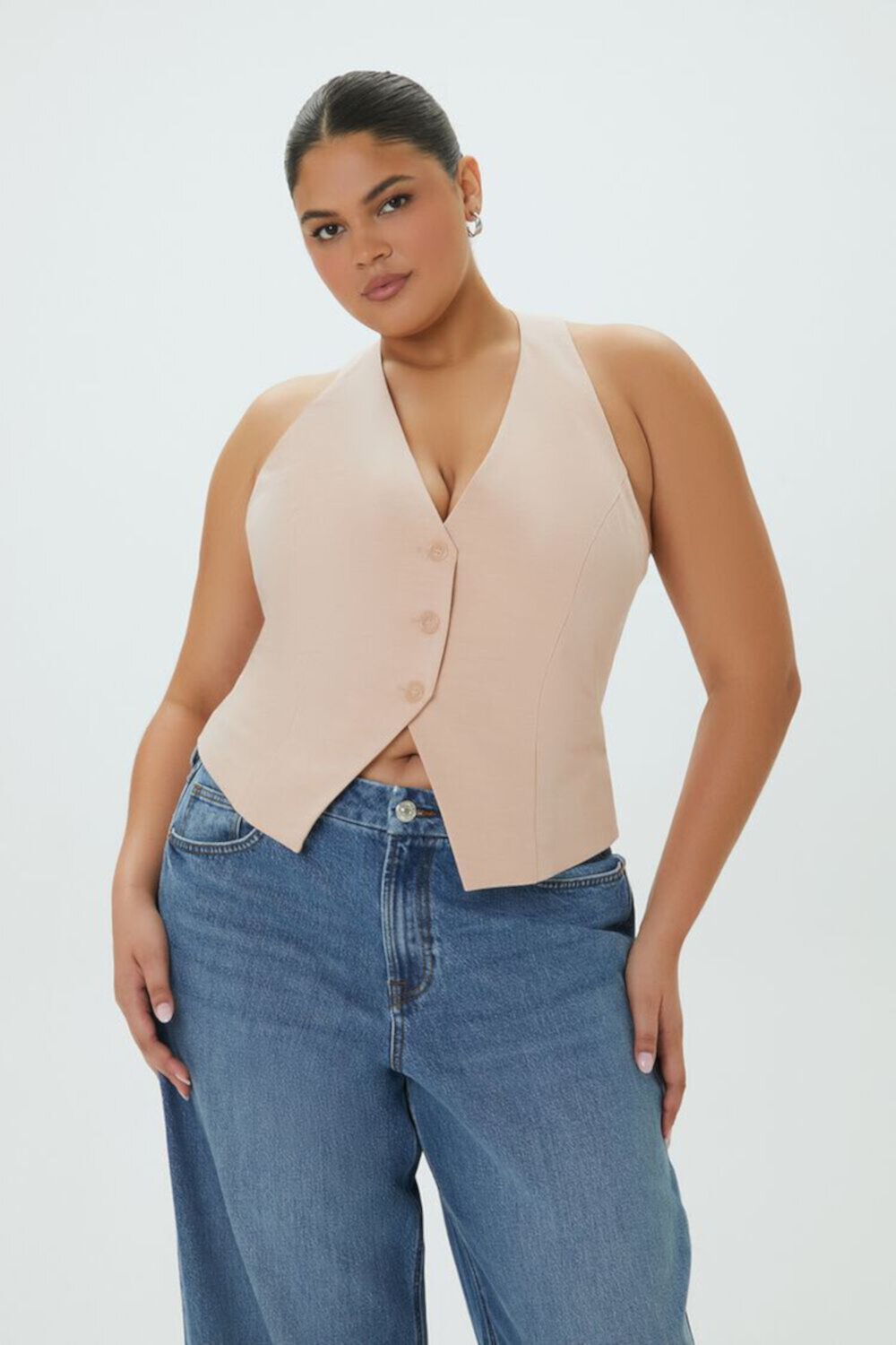 Plus Size T-Back Notched Vest FOREVER21