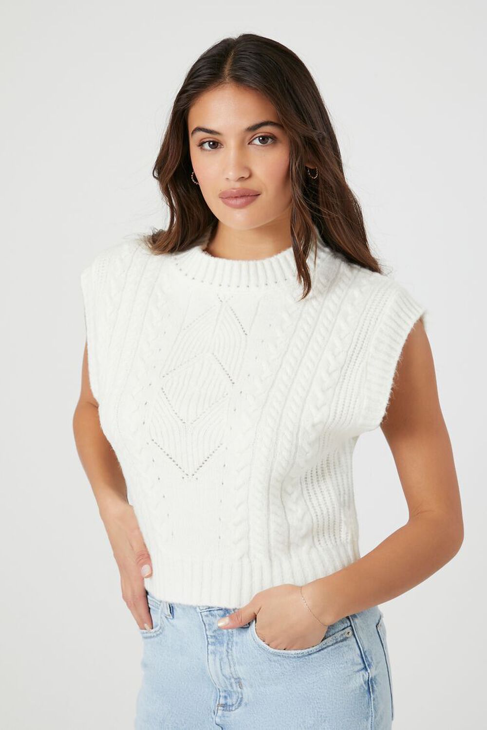 Женский Жилет FOREVER21 Cable Knit Crew FOREVER21