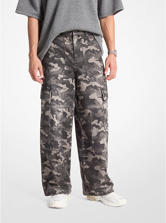 Мужские Широкие джинсы Michael Kors Camouflage Denim Cargo Michael Kors Mens