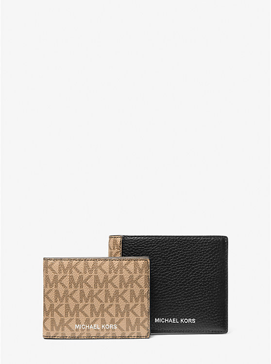 Бумажник Michael Kors Pebbled Leather and Logo Billfold с кредитницей Michael Kors