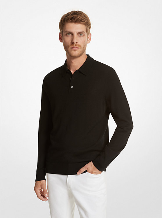 Мужской Свитер Michael Kors Merino Wool Polo Michael Kors Mens