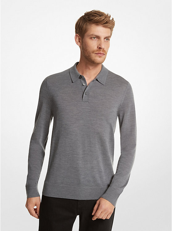 Мужской Свитер Michael Kors Merino Wool Polo Michael Kors Mens