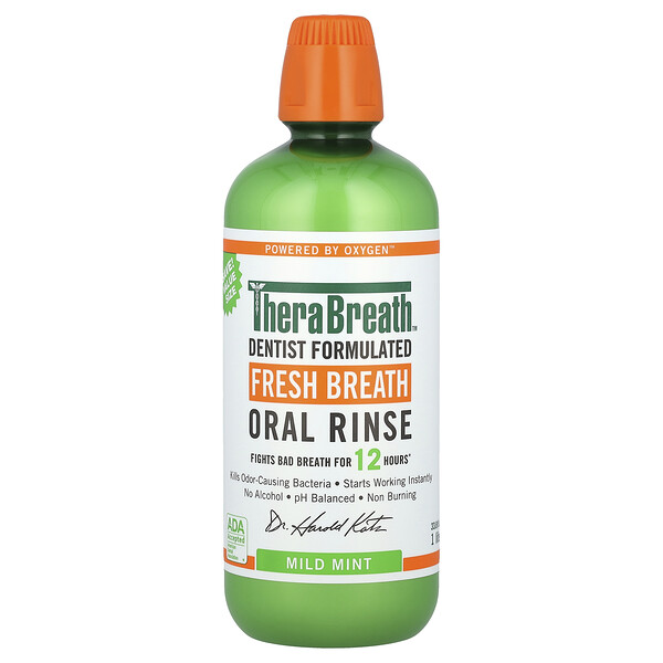 Fresh Breath Oral Rinse, Mild Mint , 33.8 fl oz (1 l) TheraBreath