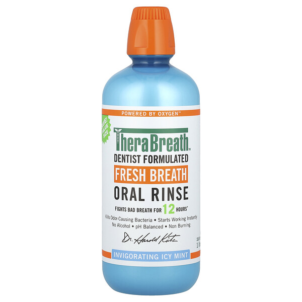 Fresh Breath Oral Rinse, Invigorating Icy Mint, 33.8 fl oz (1 l) TheraBreath