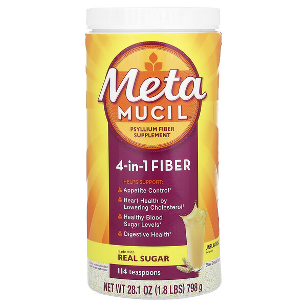 4-in-1 Fiber, Unflavored (Без вкуса), 28.1 oz (Унции) (798 g) Metamucil