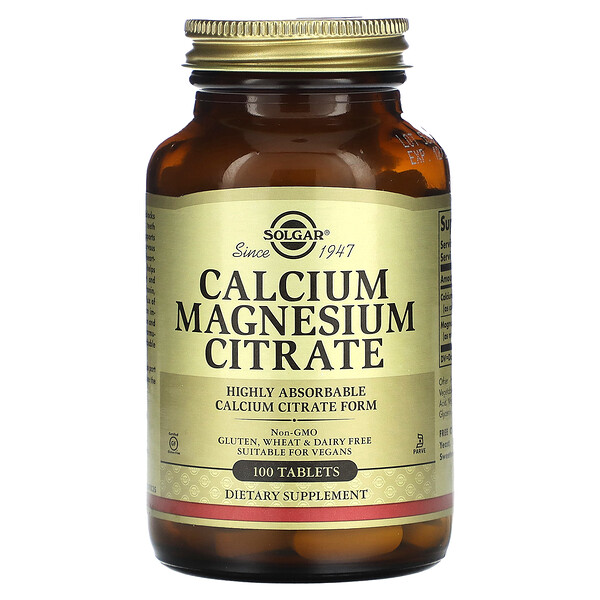 Calcium Magnesium Citrate, 100 Tablets (Таблетки) Solgar