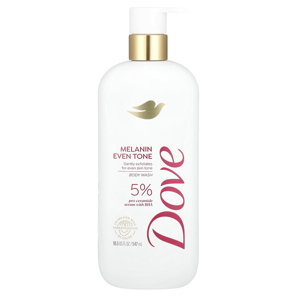 Body Wash, Melanin Even Tone, 18.5 fl oz (547 ml) Dove