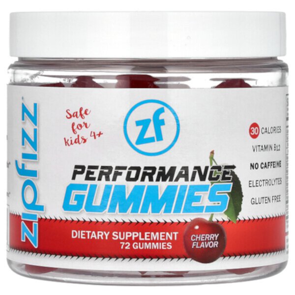 Performance Gummies (Жевательные конфеты), For Kids 4+, Cherry, 72 Gummies Zipfizz