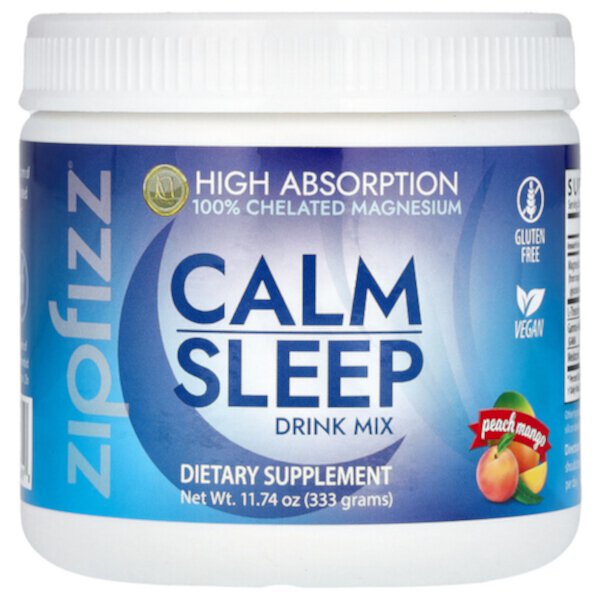 Calm Sleep Drink Mix, Peach Mango, 11.74 oz (Унции) (333 g) Zipfizz