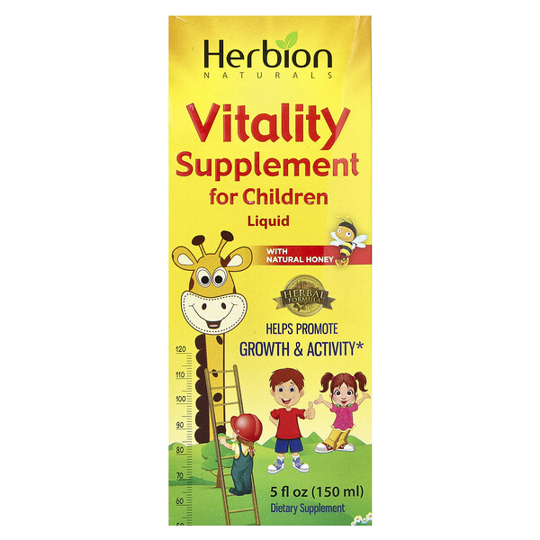 Vitality Supplement For Children, With Natural Honey, 5 fl oz (Жидкие унции) (150 ml) Herbion