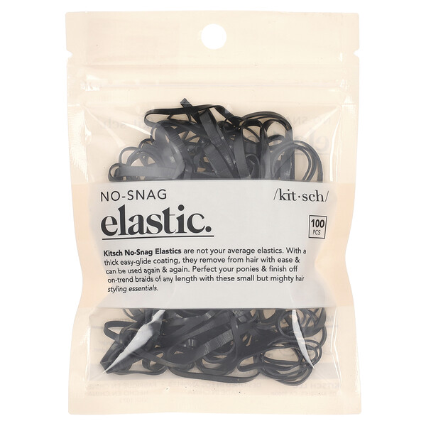 No-Snag Elastic, Black, 100 Pieces Kitsch