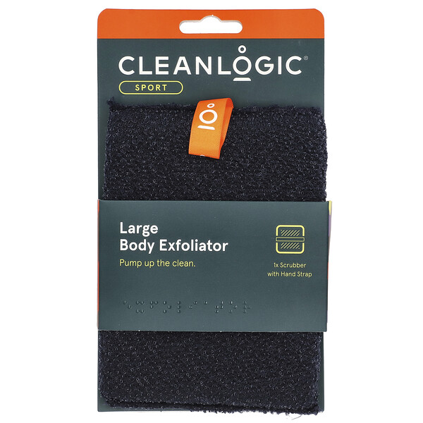 Sport, Body Exfoliator, Large, Black, 1 Count Clean Logic