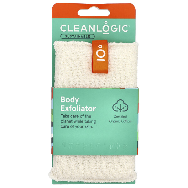 Sustainable, Body Exfoliator, White, 1 Count Clean Logic