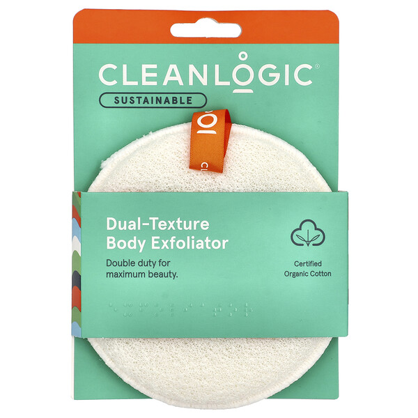 Sustainable, Dual-Texture Body Exfoliator, 1 Count Clean Logic