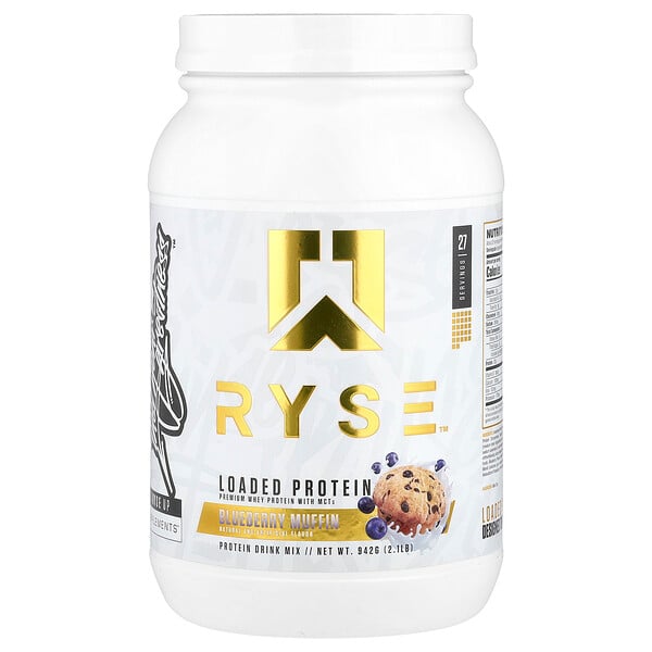 Loaded Protein, Premium Whey Protein with MCTs, Blueberry Muffin , 2.1 lb (Фунты) (942 g) RYSE