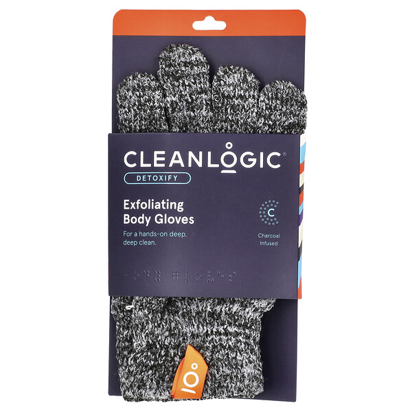 Detoxify, Exfoliating Body Gloves, 1 Pair Clean Logic