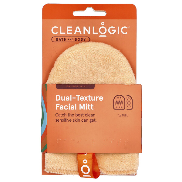 Bath and Body, Dual-Texture Facial Mitt, 1 Count Clean Logic