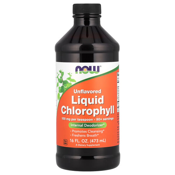 Liquid (Жидкость) Chlorophyll, Unflavored (Без вкуса), 16 fl oz (Жидкие унции) (473 ml) NOW Foods