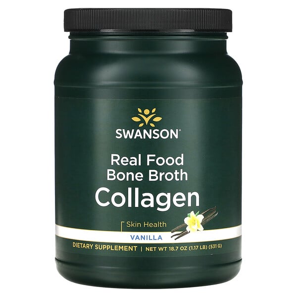 Real Food Bone Broth Collagen, Vanilla, 1.17 lb (Фунты) (531 g) Swanson