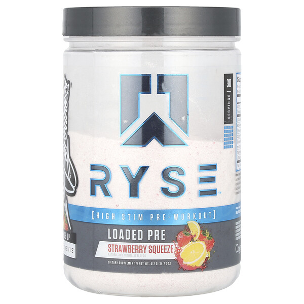 Loaded Pre, Strawberry Squeeze, 14.7 oz (Унции) (417 g) RYSE