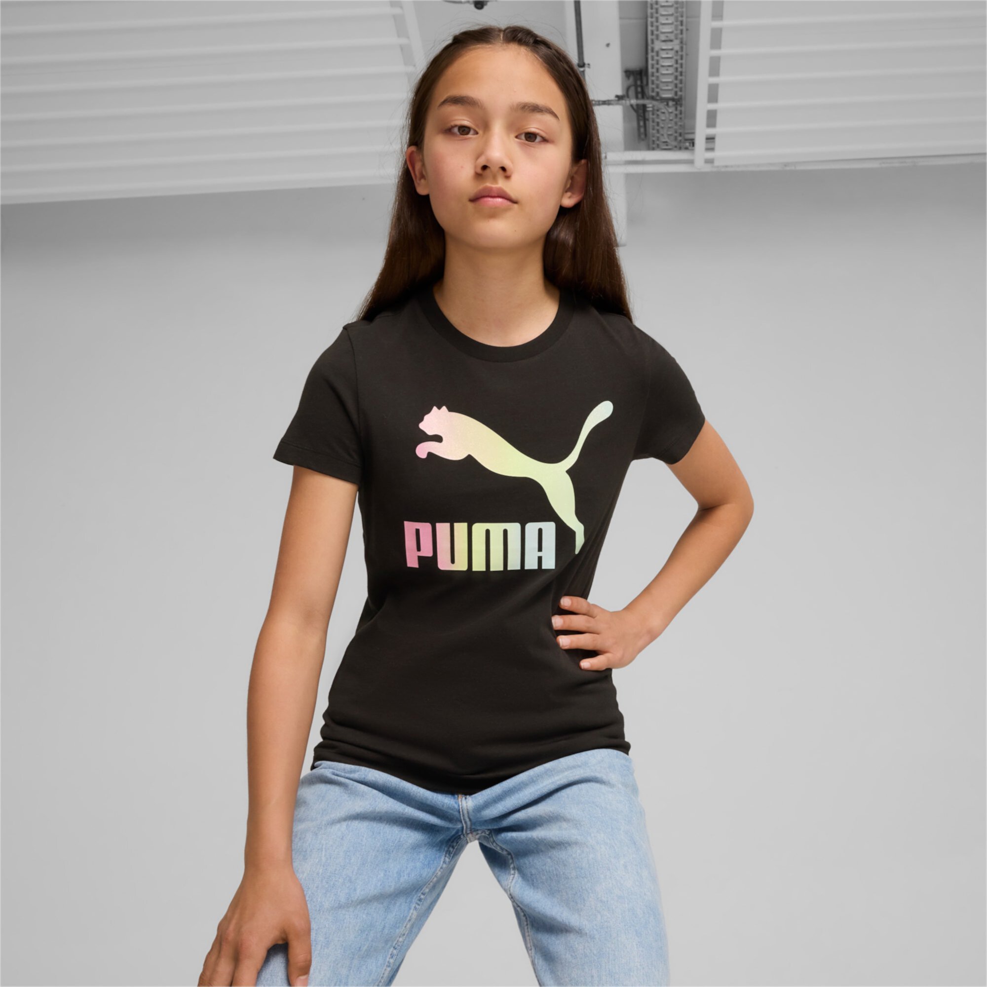 Детская Футболка PUMA CLASSICS Shiny Logo PUMA