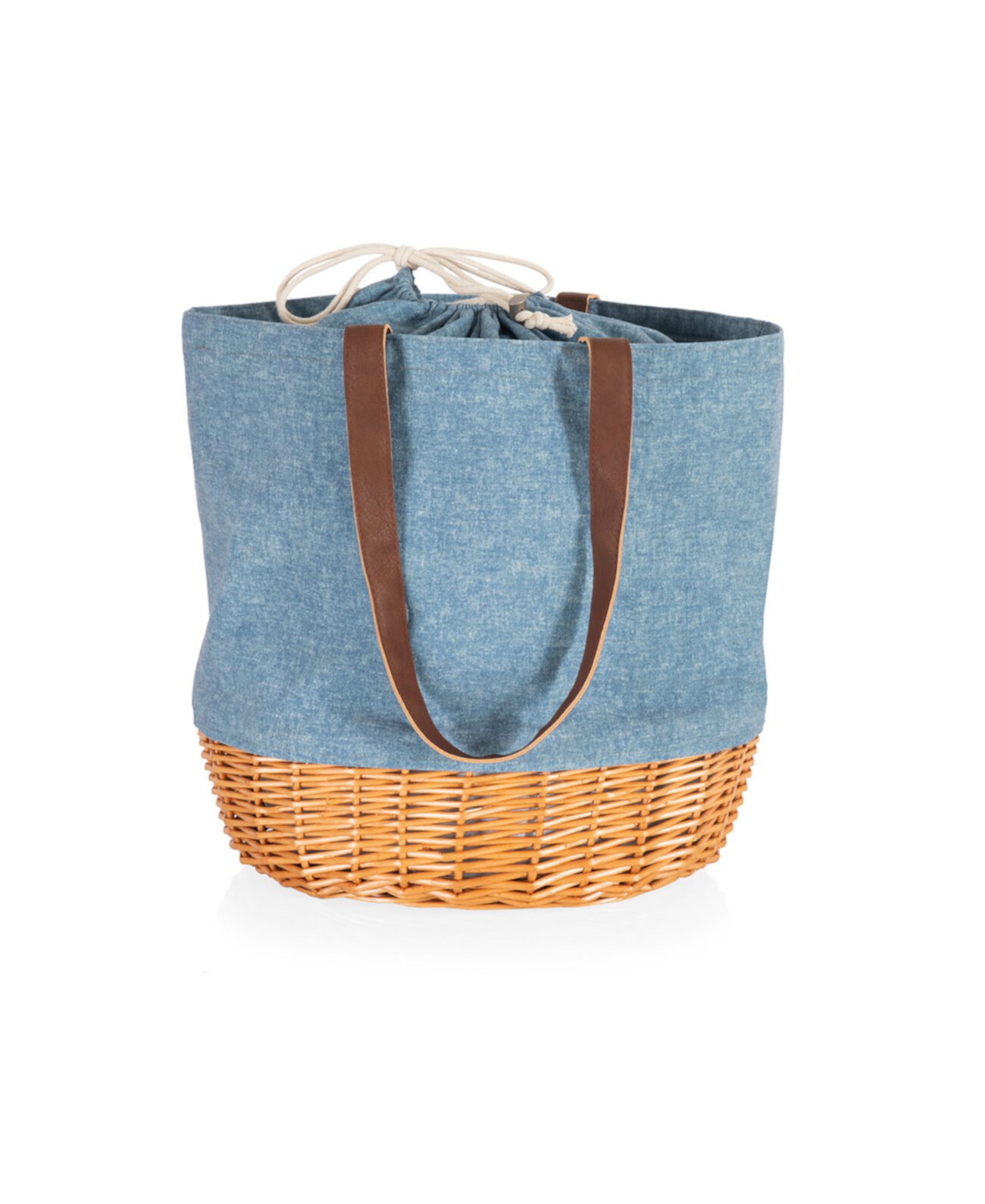 Coronado Canvas and Willow Basket Tote Picnic Time