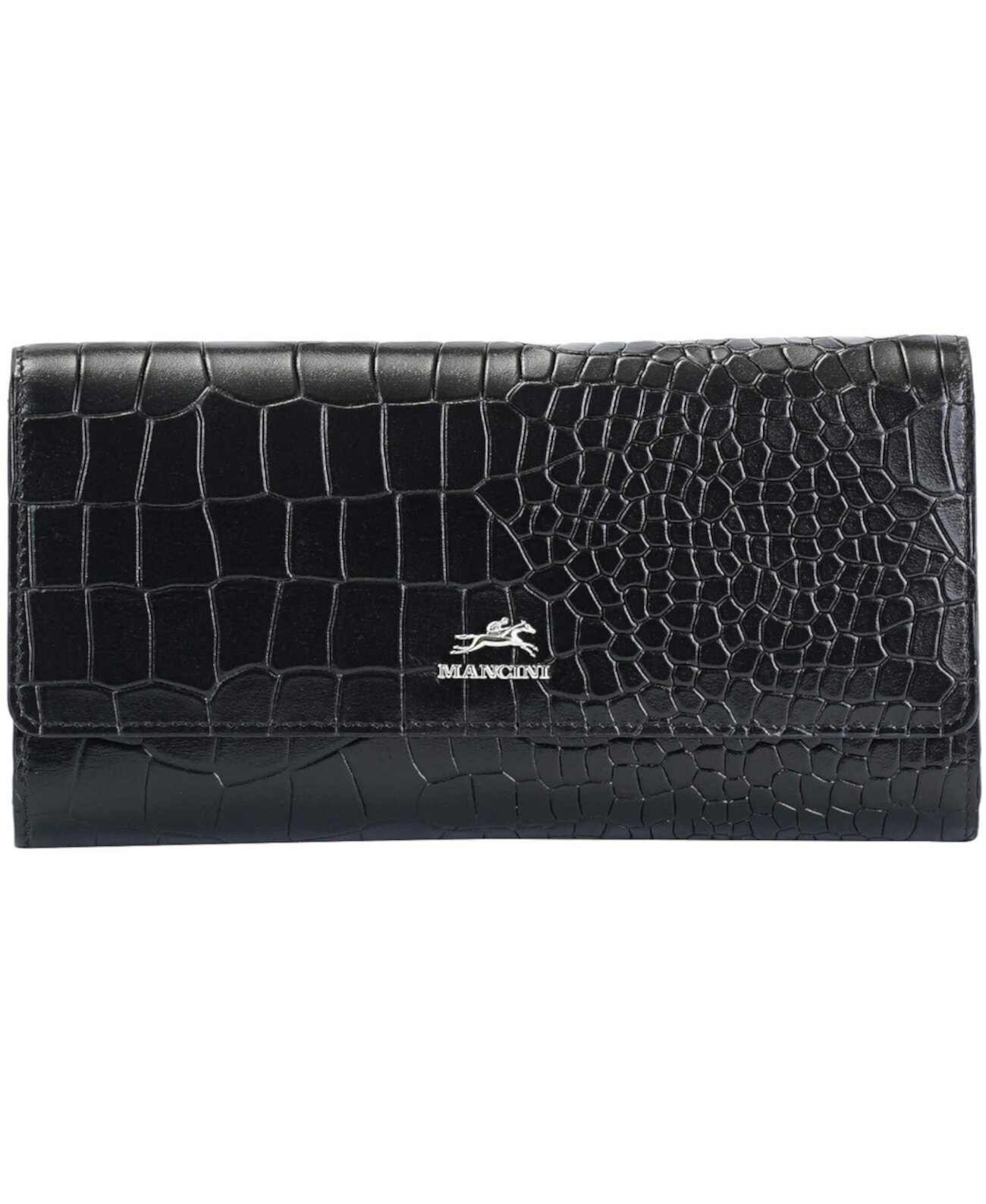 Бумажник Mancini Women's Croco2 RFID Secure Quad Fold Mancini