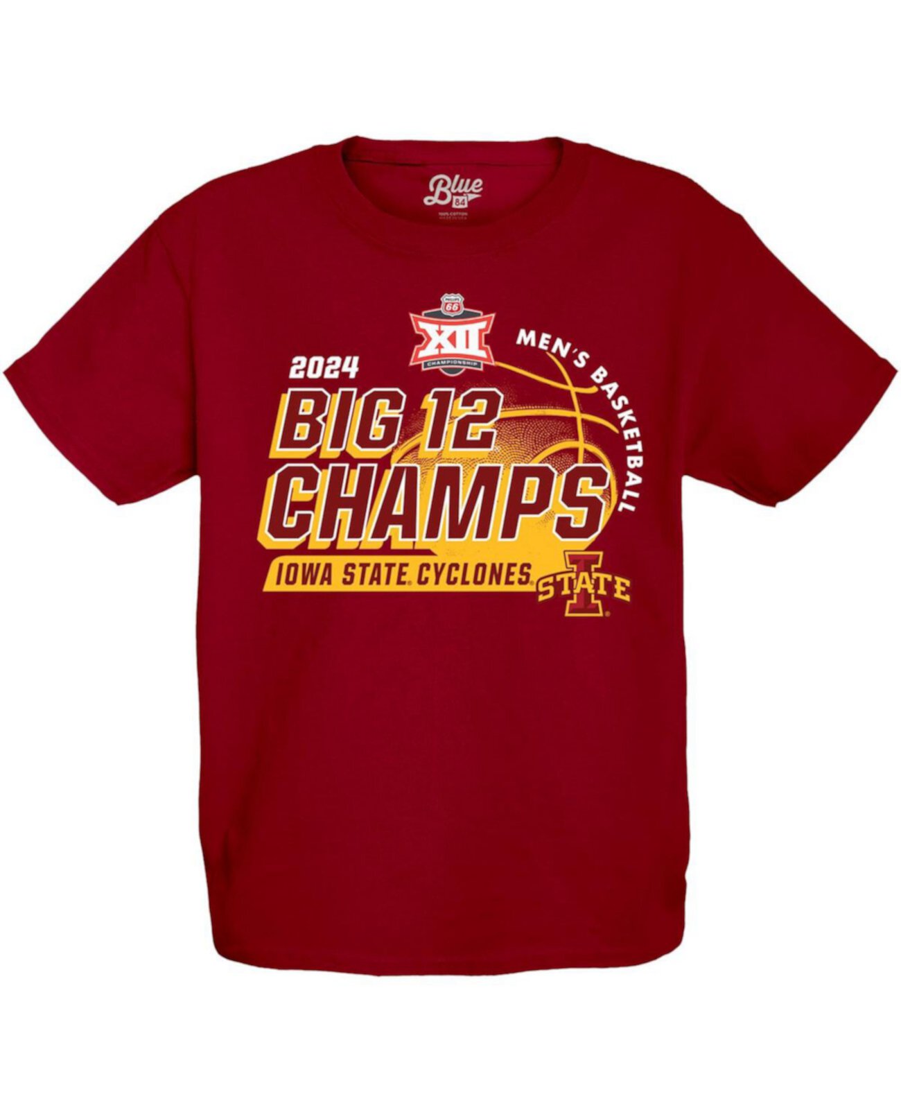 Детская Футболка Blue 84 Iowa State Cyclones 2024 Big 12  Basketball Conference Tournament Champions Blue 84