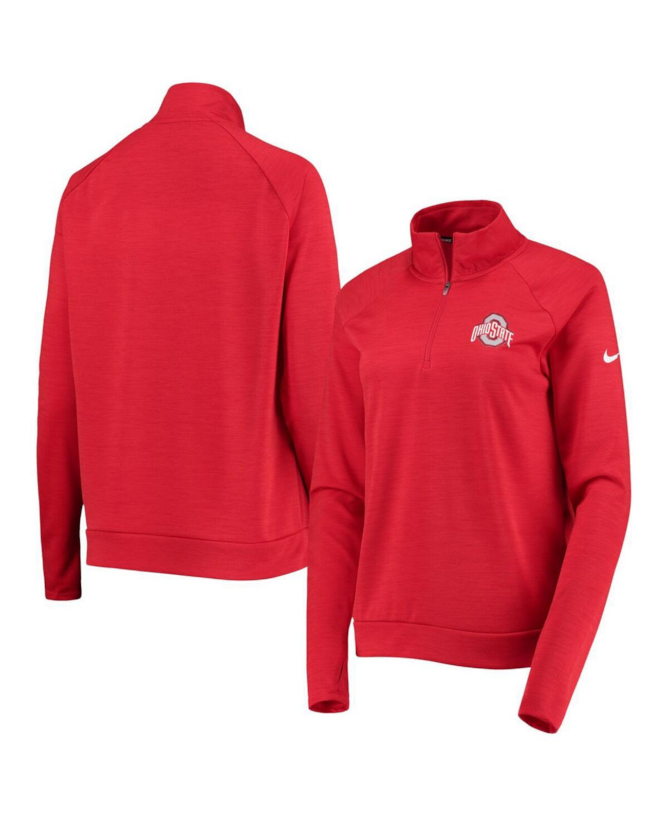 Женское Худи Nike Scarlet Ohio State Buckeyes Pacer Raglan Performance Quarter-Zip Jacket Nike