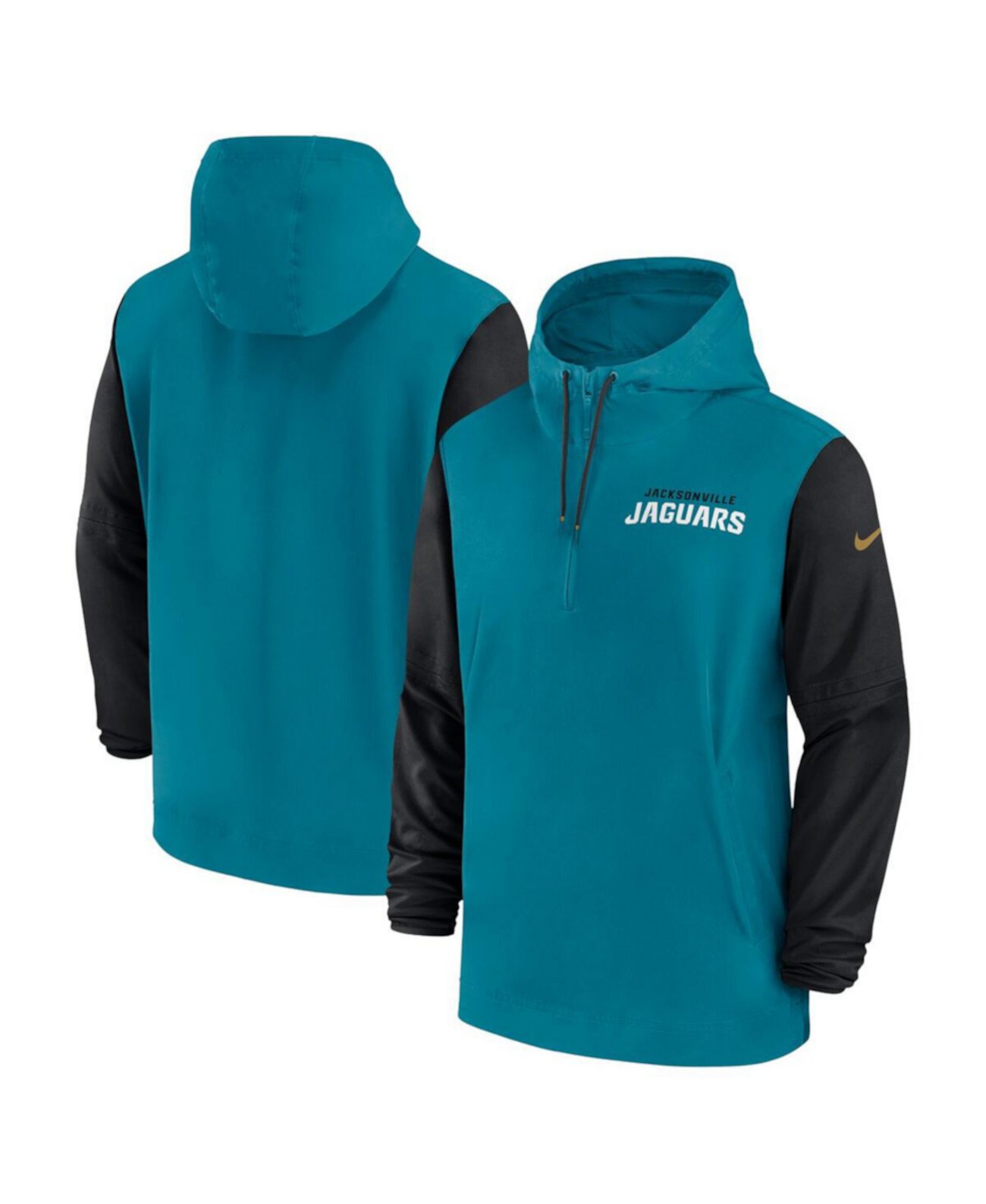 Мужское Худи Nike Jacksonville Jaguars 2024/25 Sideline Pre-Game Player 1/2-Zip Nike