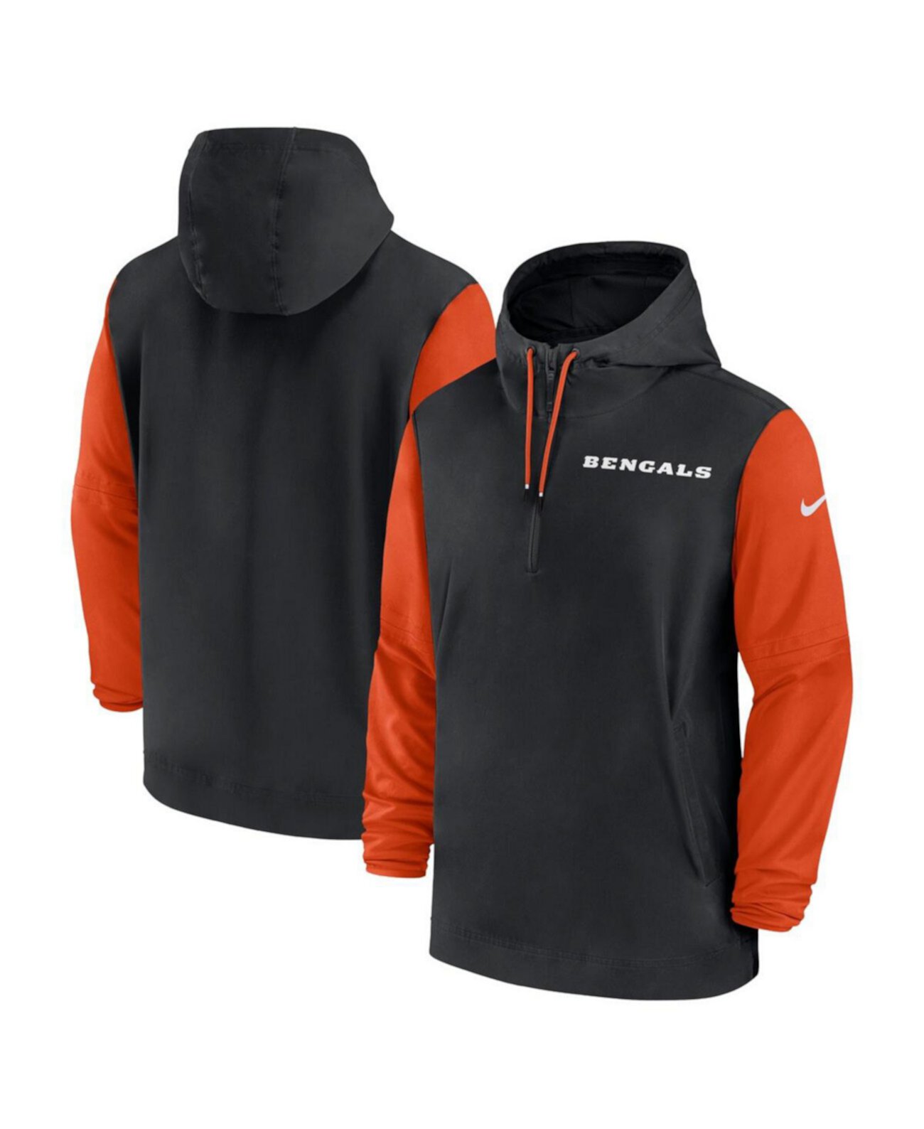 Мужское Худи Nike Cincinnati Bengals 2024/25 Sideline Pre-Game Player 1/2-Zip Nike