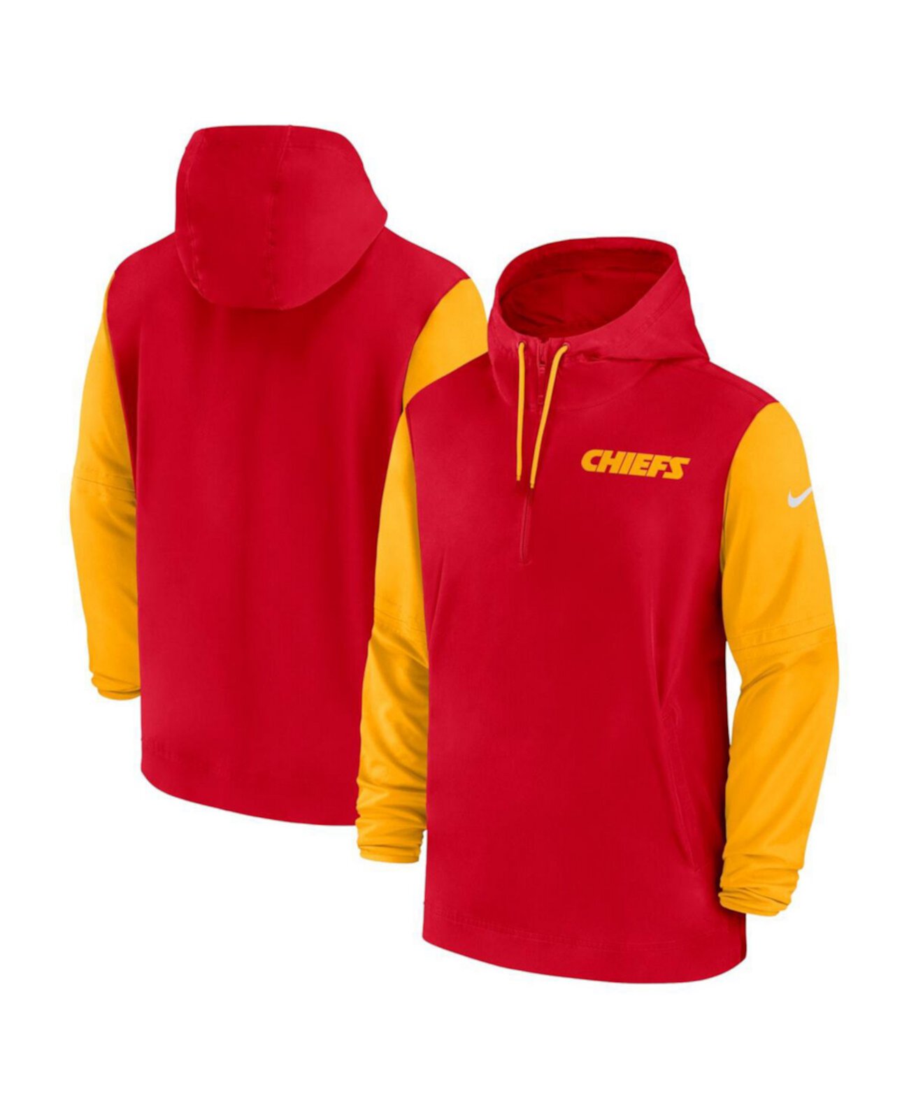 Мужское Худи Nike Kansas City Chiefs 2024/25 Sideline Pre-Game Player 1/2-Zip Nike