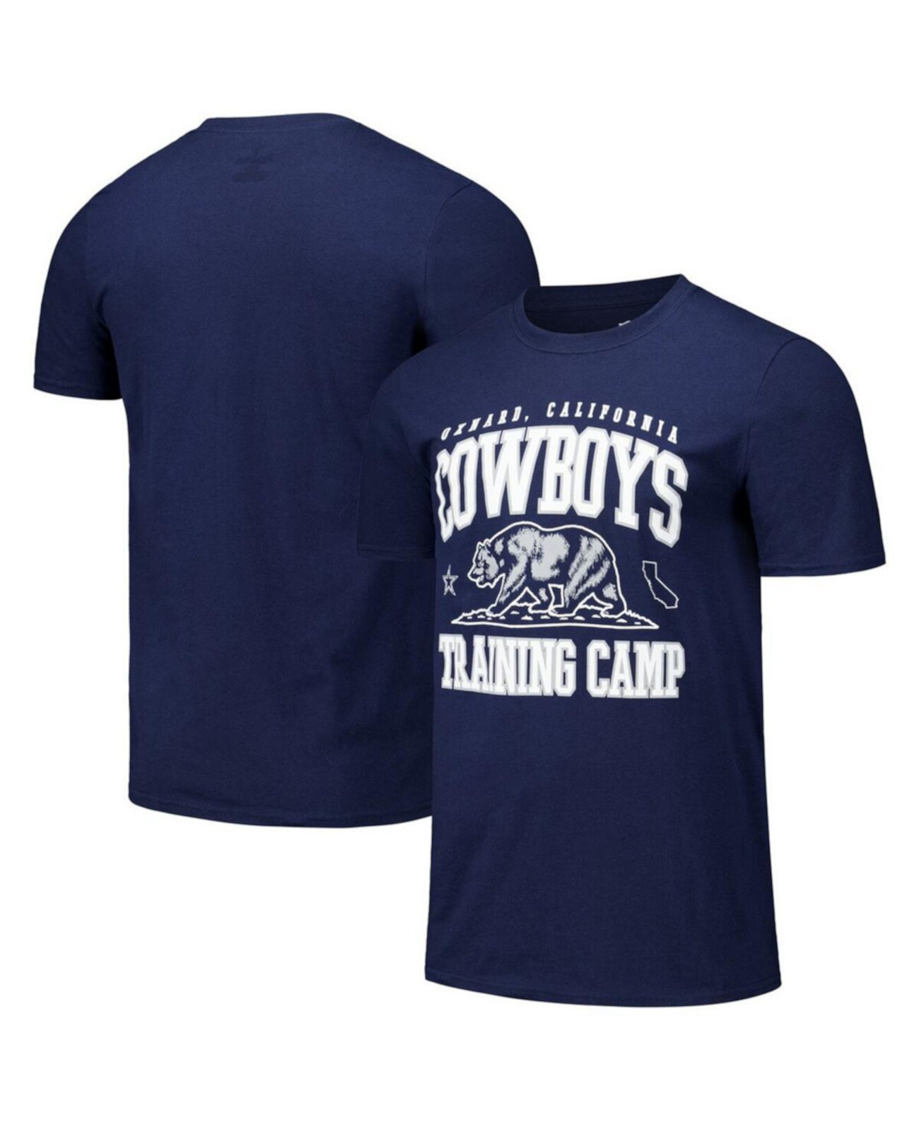 Футболка для мужчин Dallas Cowboys Navy Cali Training Camp из 100% хлопка, с круглым вырезом Dallas Cowboys