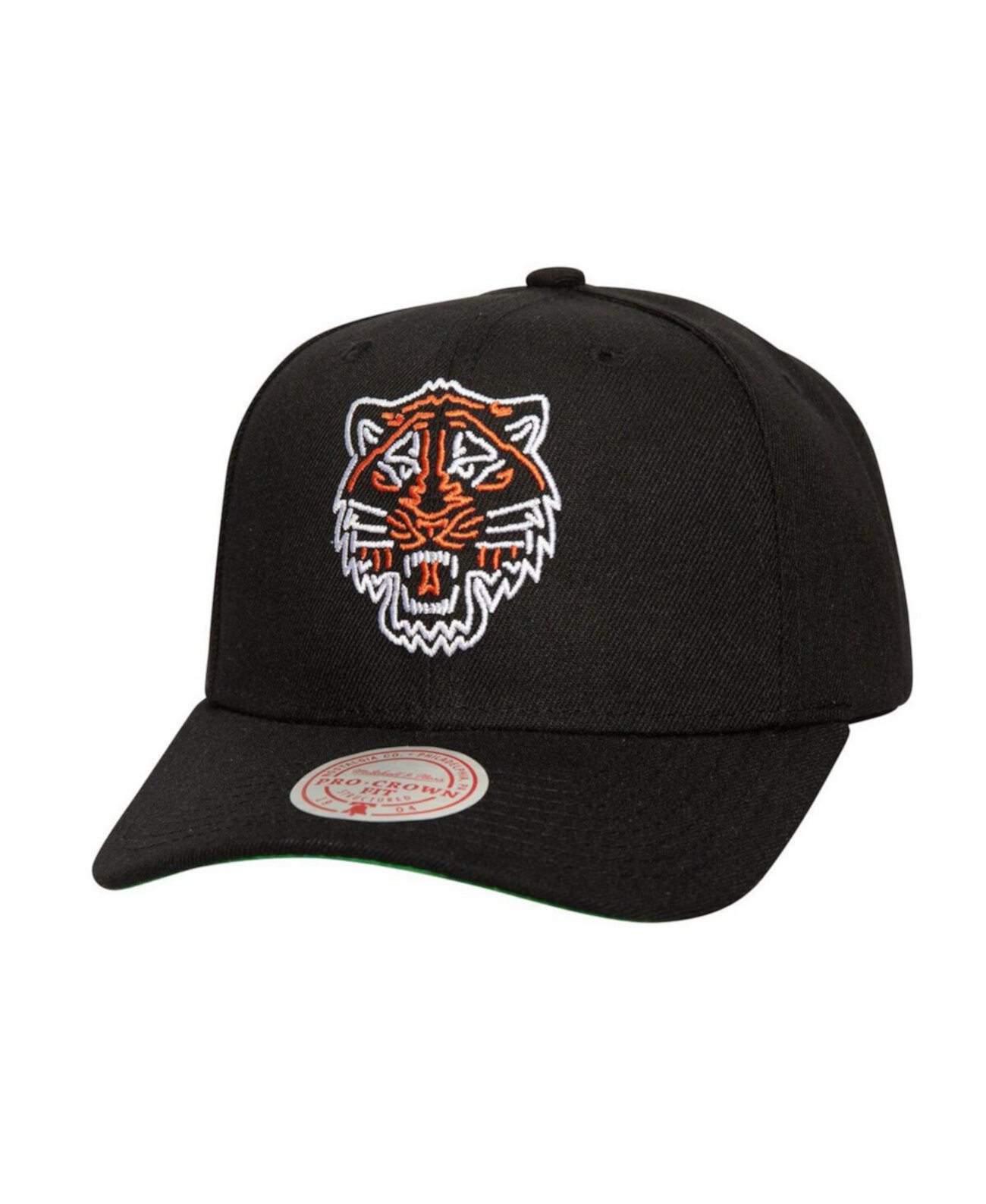 Бейсболка Mitchell & Ness Черная с неоновым логотипом Detroit Tigers Pro Crown регулируемая Mitchell & Ness