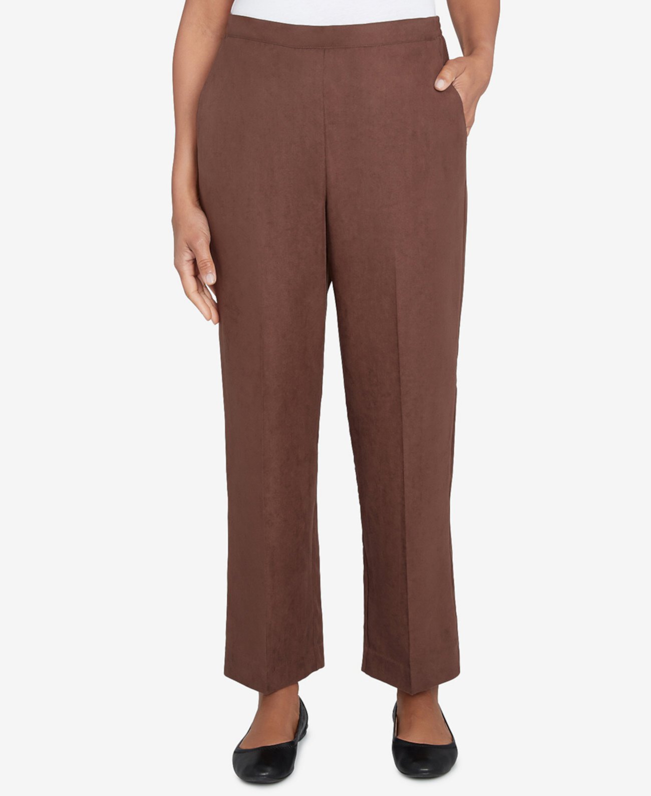 Женские Повседневные брюки Alfred Dunner Petite Wine Country Classic Short Slant Pocket Pant Alfred Dunner