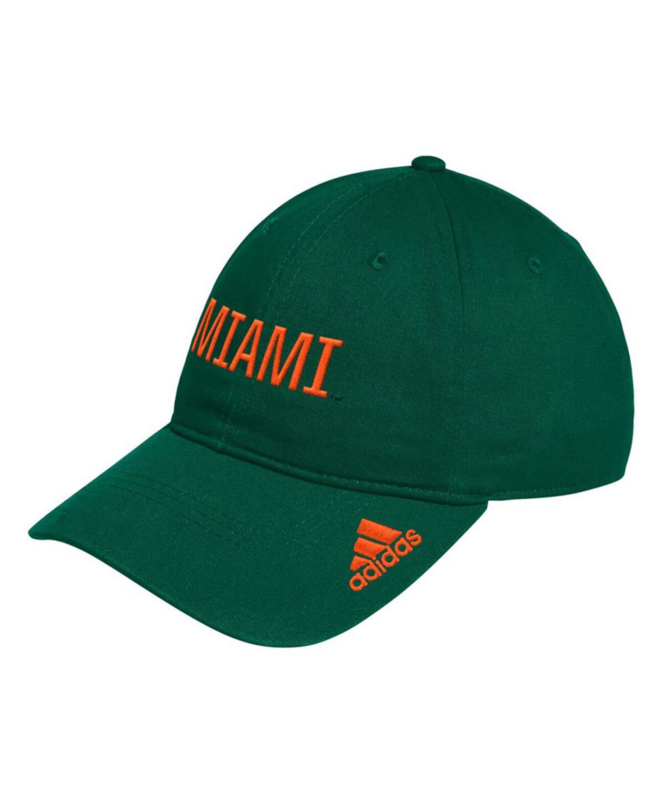 Бейсболка Adidas Men's Green Miami Hurricanes Locker Room Wordmark Slouch Adjustable Hat Adidas