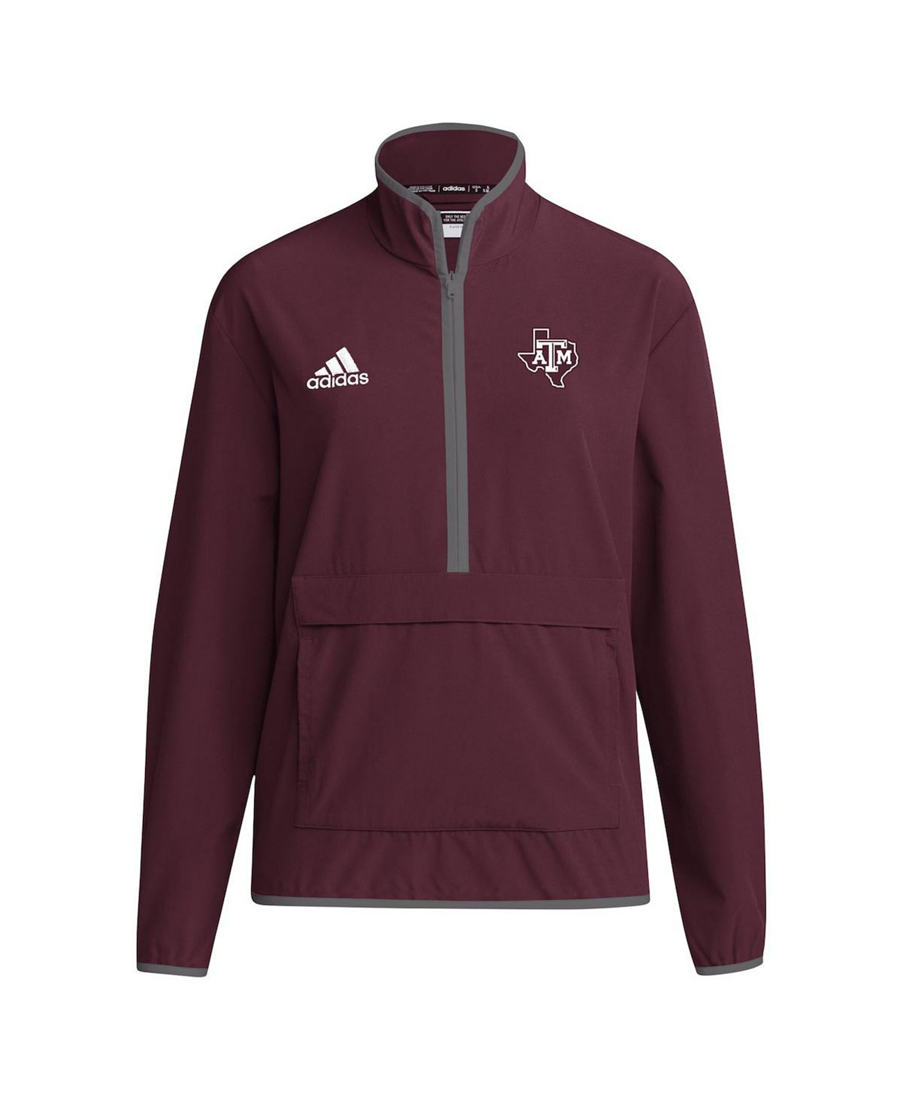 Мужская куртка Texas A&M Aggies от Adidas с полузастежкой на молнию, логотипом и карманами Adidas