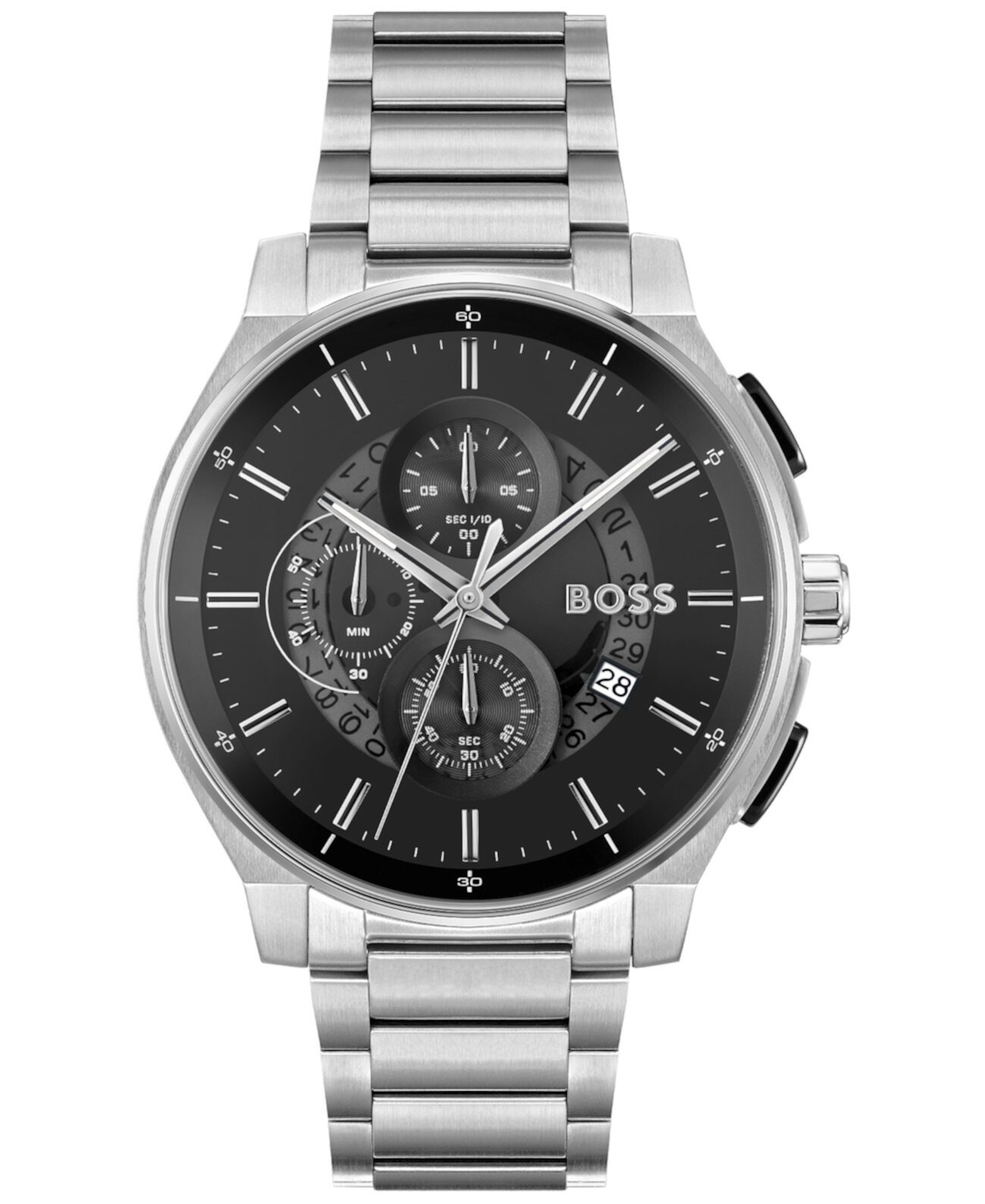 Смарт часы BOSS Men's Peak 2.0 Quartz Chrono из нержавеющей стали 45мм BOSS