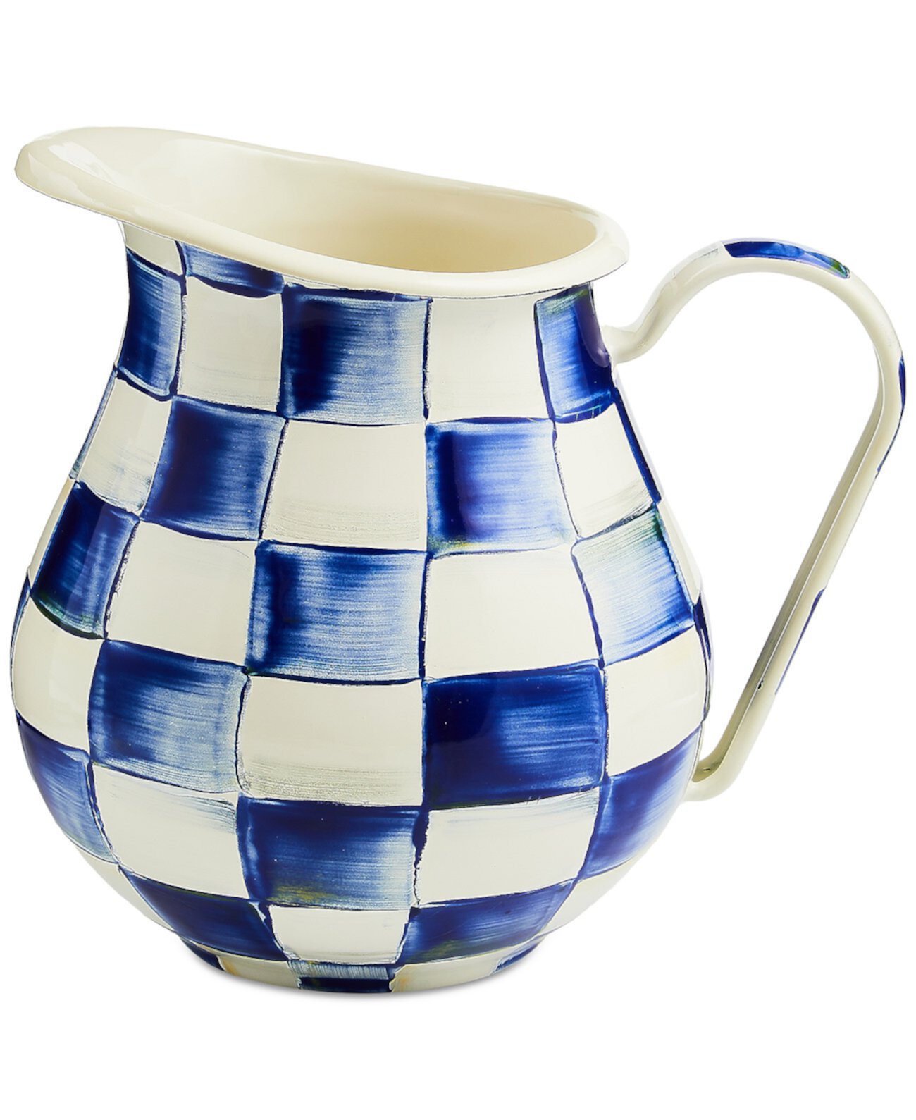 Royal Check Enameled Steel Pitcher MacKenzie-Childs