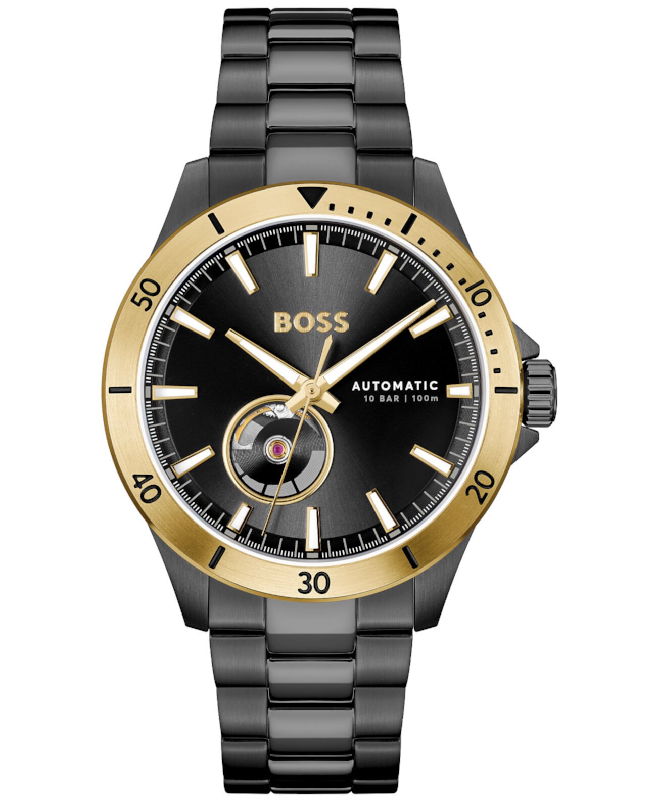 Смарт часы BOSS Troper Auto Mech-Automatic Ionic Plated Black Steel 43mm BOSS