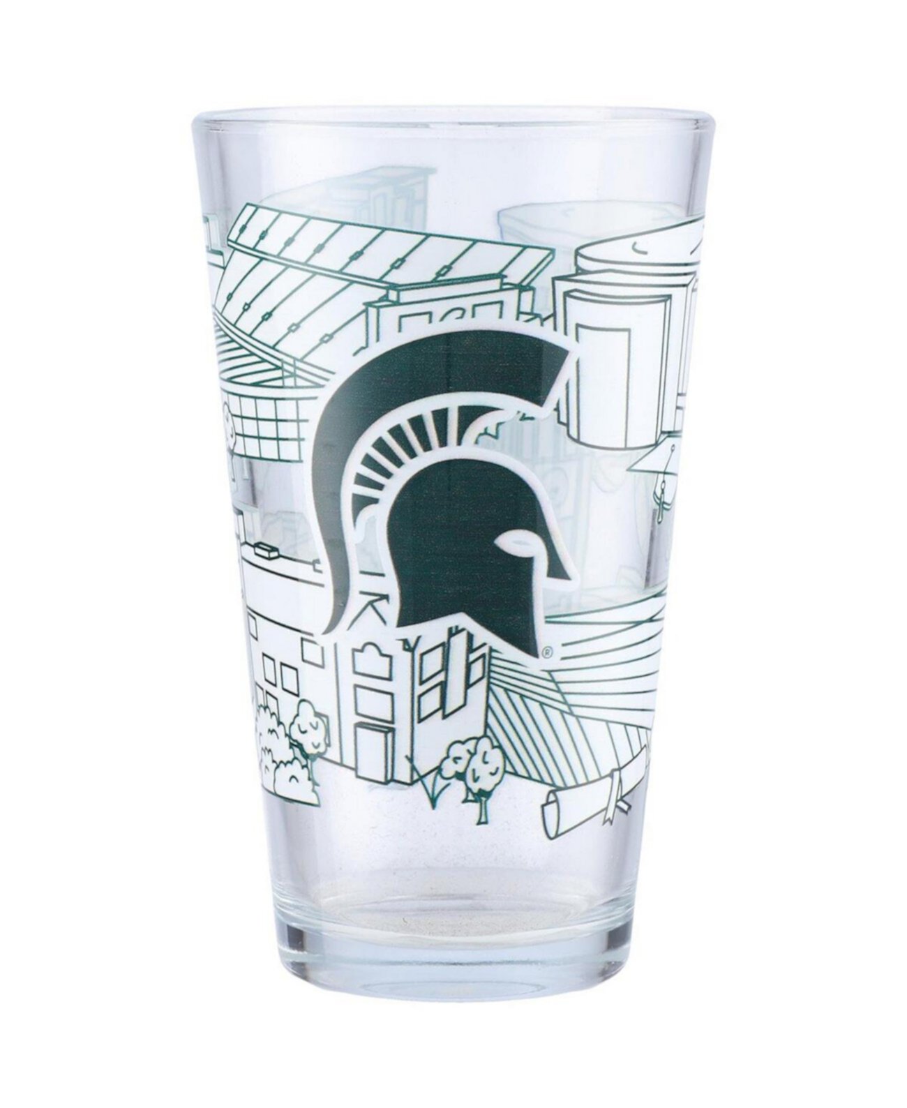 Michigan State Spartans 16oz. Campus Line Art Pint Glass Indigo Falls