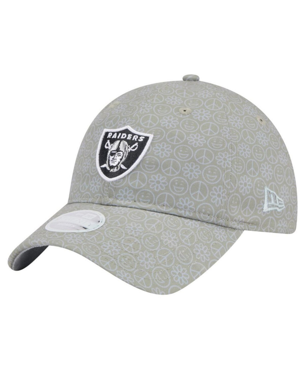 Бейсболка New Era Women's Silver Las Vegas Raiders Smiley 9TWENTY New Era